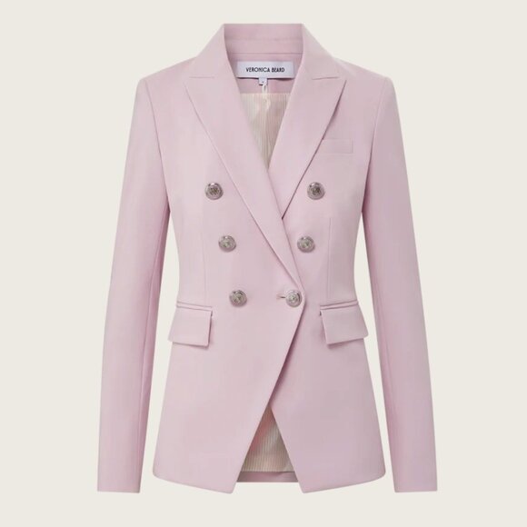 NWT Veronica Beard Miller Blazer Dickey Jacket In Barely Orchid Double Breasted